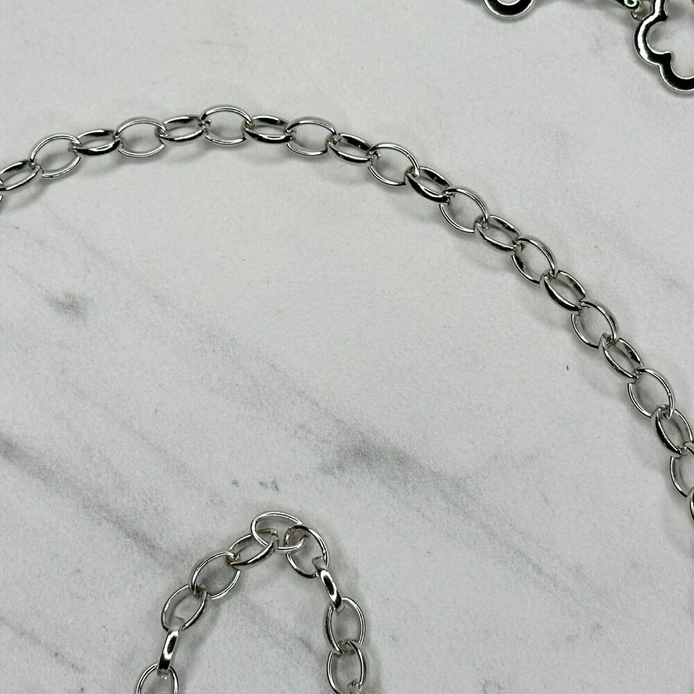 Silver Tone Boho Open Flower Concho Chain Belt Y2K One Size (OS) โจ - Picture 10 of 12